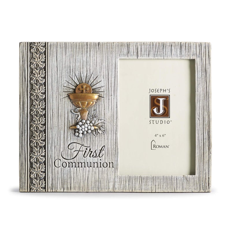 Joseph's Studio by Roman - First Communion Distressed Picture Frame for 4" x 6" Photo, Vertical Tabletop or Desk Display - 7.5" H, Resin and Stone, Decorative, Collection, Durable, Long Lasting - Image 4